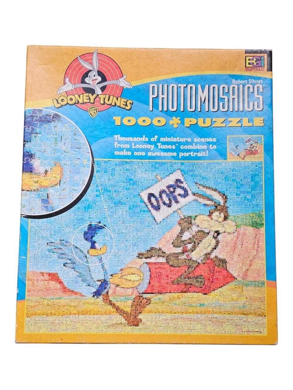 VTG Looney Tunes Photomosaic Puzzle 1000+ Pieces Road Runner Wile E Coyote
